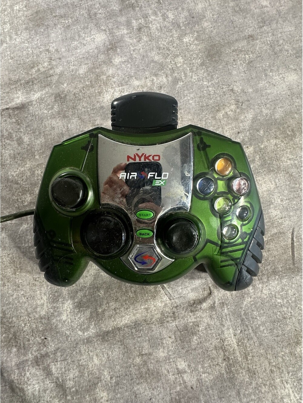 Vintage NYKO Air Flo EX Original Xbox Wired Controller Green + Memory Unit